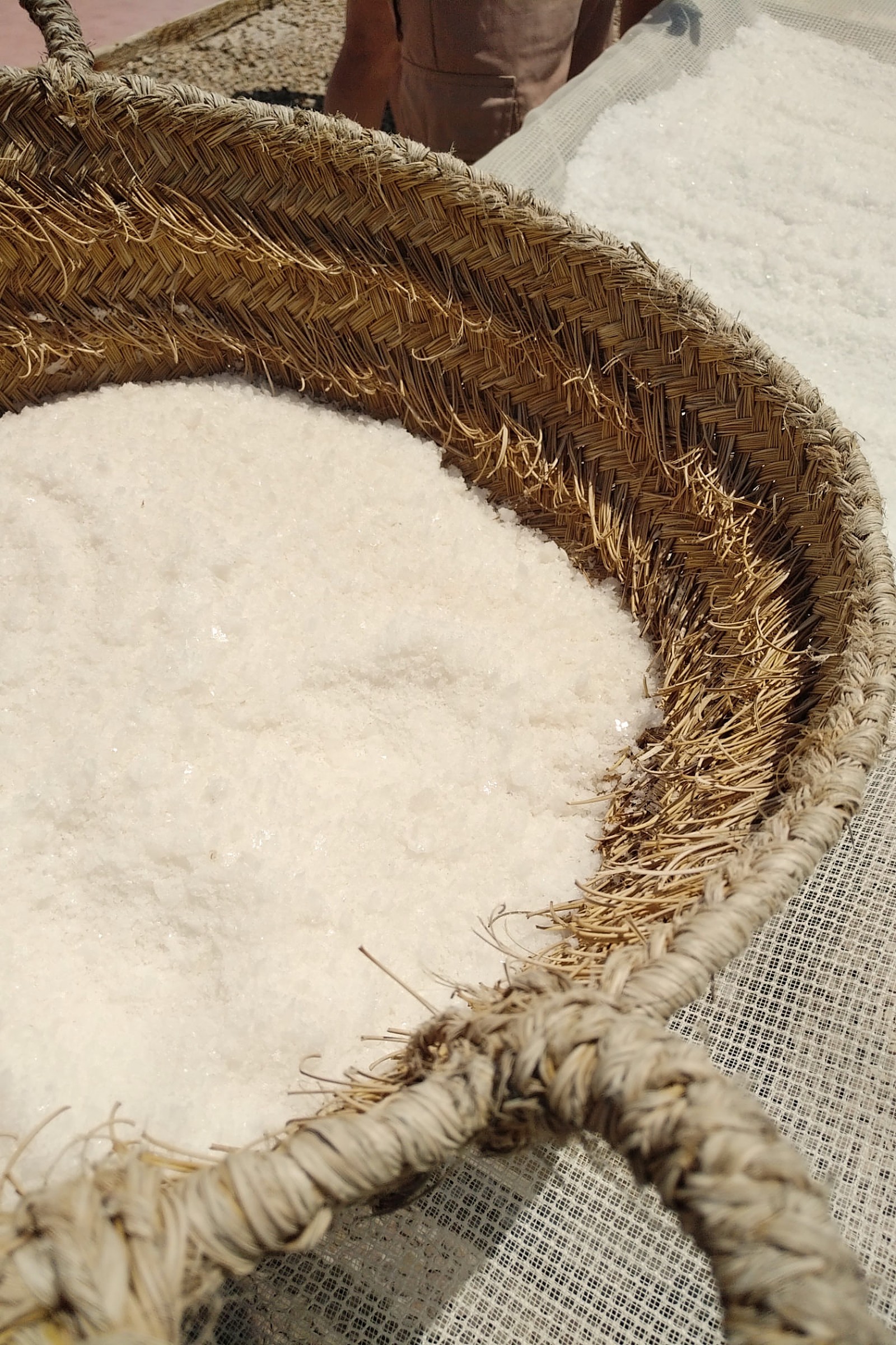 Sea salt in a woven basket